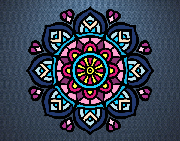 Dibujo Mandala para la concentración mental pintado por mendz