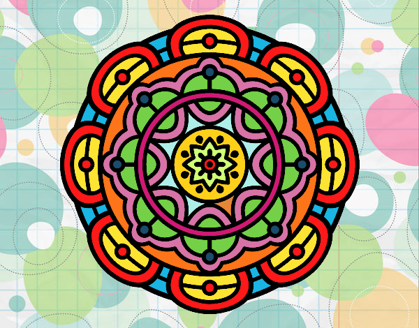 Dibujo Mandala para la relajación mental pintado por mendz