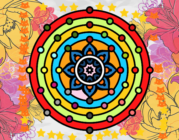Dibujo Mandala sistema solar pintado por Francesita
