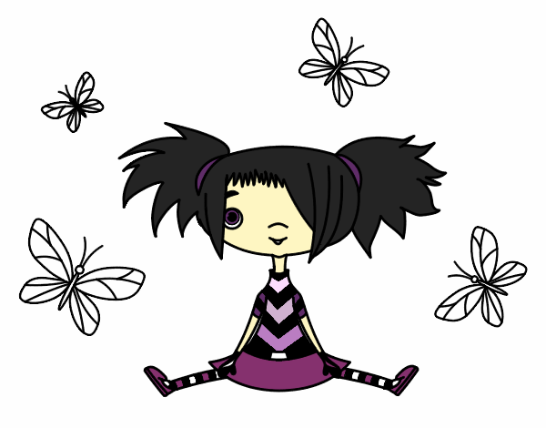 Niña con mariposas