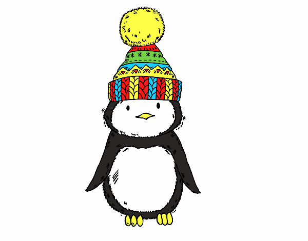 Un hermoso pinguinito con gorro