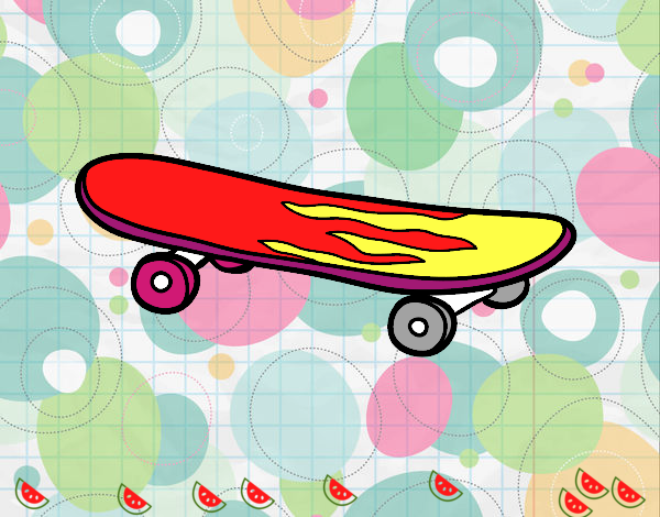 Dibujo Skate pintado por mendz