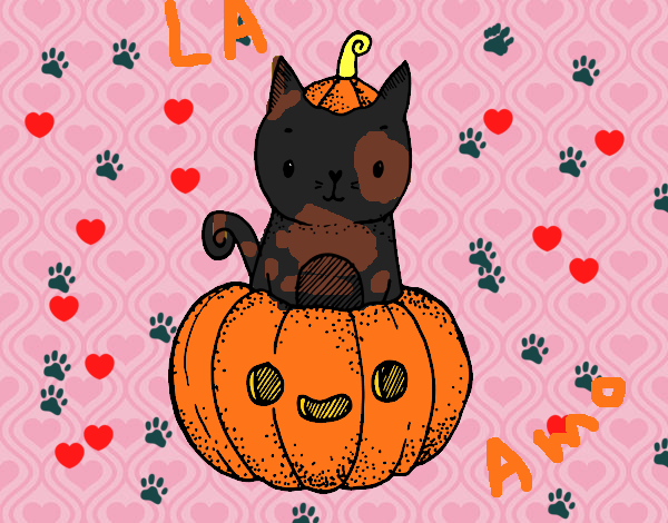 Un gatito de Halloween