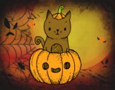 Un gatito de Halloween