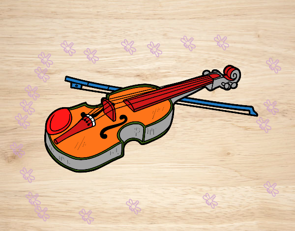 Dibujo Violín Stradivarius pintado por mendz