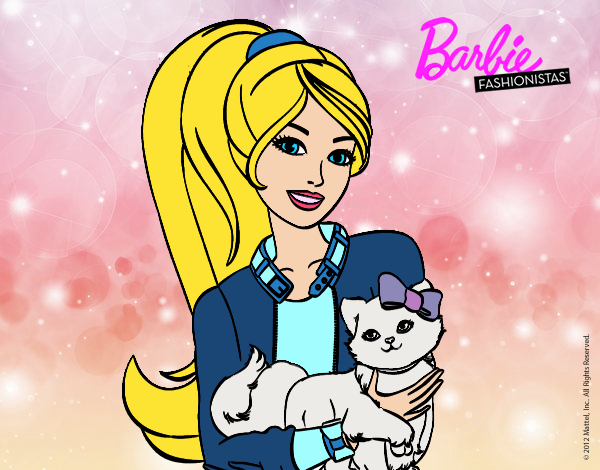 Barbie con su linda gatita