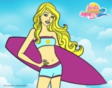 Barbie con tabla de surf