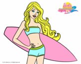 Barbie con tabla de surf