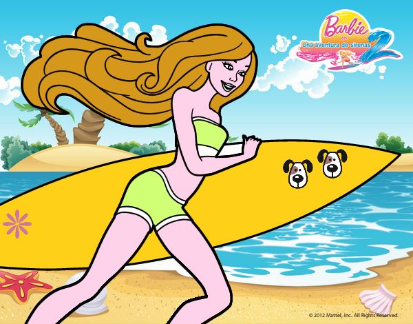 Barbie corre al agua