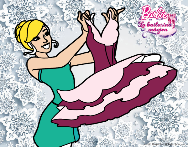 Dibujo Barbie y su vestido de ballet pintado por mendz