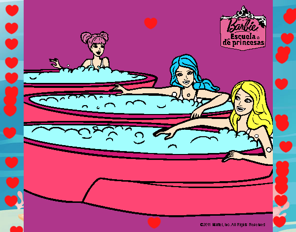 Barbie y sus amigas en el jacuzzi