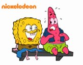 Bob Esponja y Patricio en bañador