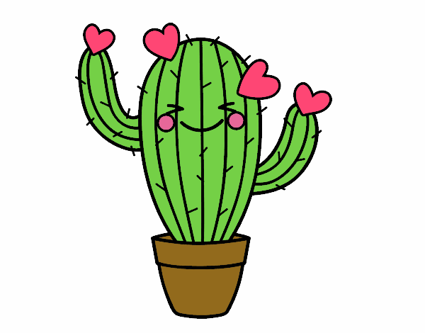 Dibujo Cactus corazón pintado por BFFLOVE