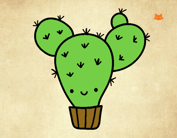 Dibujo Cactus nopal pintado por Davinchi