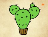 Dibujo Cactus nopal pintado por Davinchi