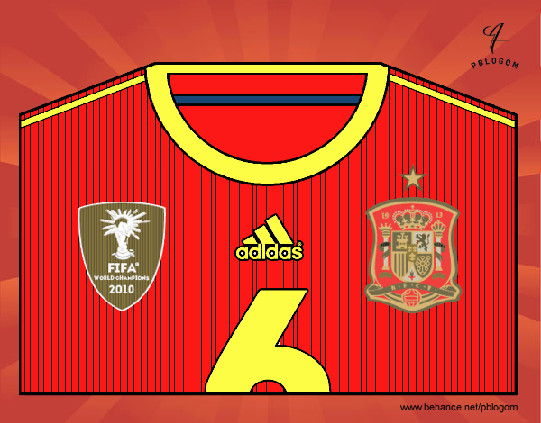 Camiseta del mundial de fútbol 2014 de España