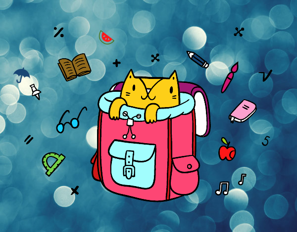 Dibujo Gato dentro de una mochila pintado por Kerstin