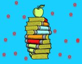 Libros y manzana