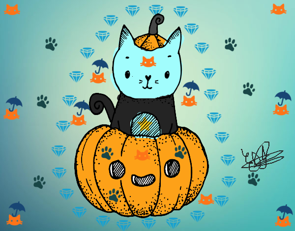 Un gatito de Halloween