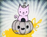 Un gatito de Halloween