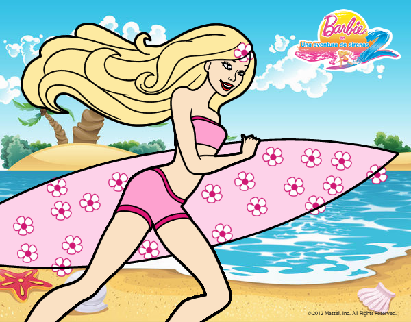 Barbie corre al agua