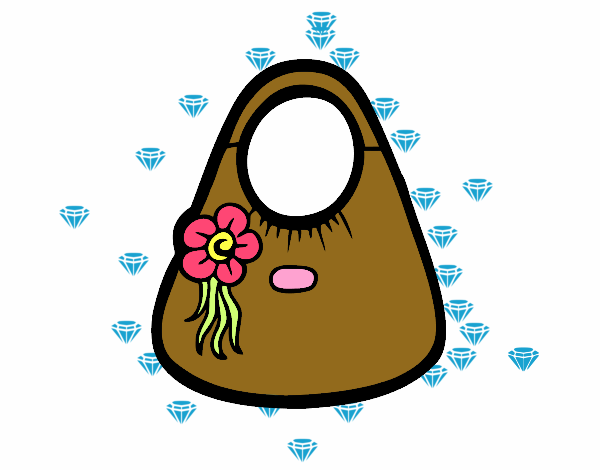 Bolso de asas con flor