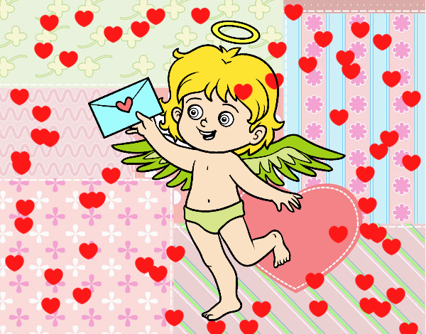 Cupido con carta de amor