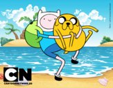 Finn y Jake abrazados