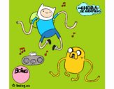 Finn y Jake escuchando música