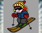 Niño esquiando