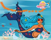 Dibujo Sirena contenta pintado por popida