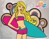 Barbie con tabla de surf