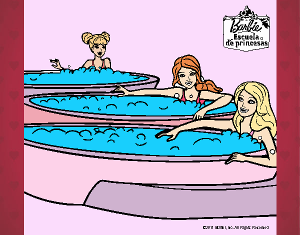 Barbie y sus amigas en el jacuzzi