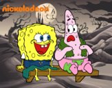 Bob Esponja y Patricio en bañador