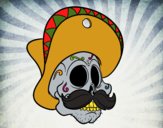 Calavera mejicana con bigote