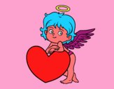 Cupido y un corazón