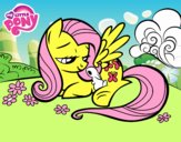 Fluttershy con un conejito