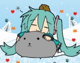 Miku con gatitos