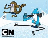 Mordecai y Rigby karatekas