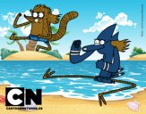 Mordecai y Rigby karatekas