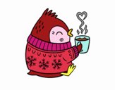 Pajarito tomando un té