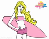 Barbie con tabla de surf