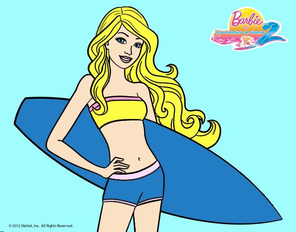 Barbie con tabla de surf