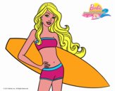 Barbie con tabla de surf