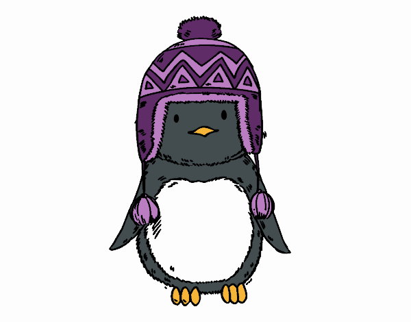 Bebé pingüino con gorrito