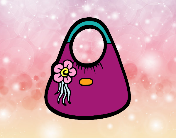 Bolso de asas con flor