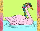 Cisne con flores