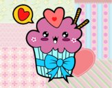 Cupcake kawaii con lazo