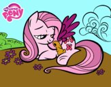 Fluttershy con un conejito