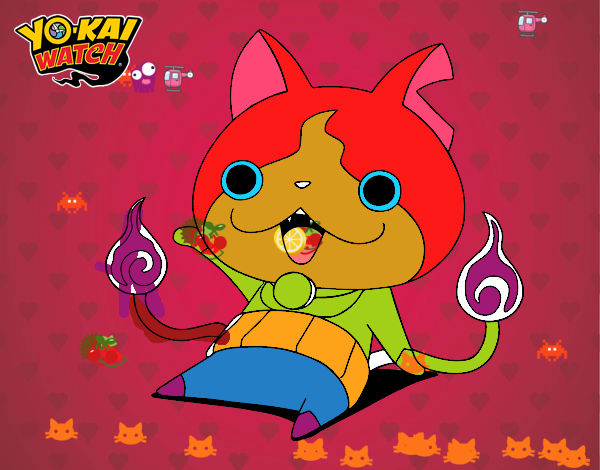 Jibanyan saludando